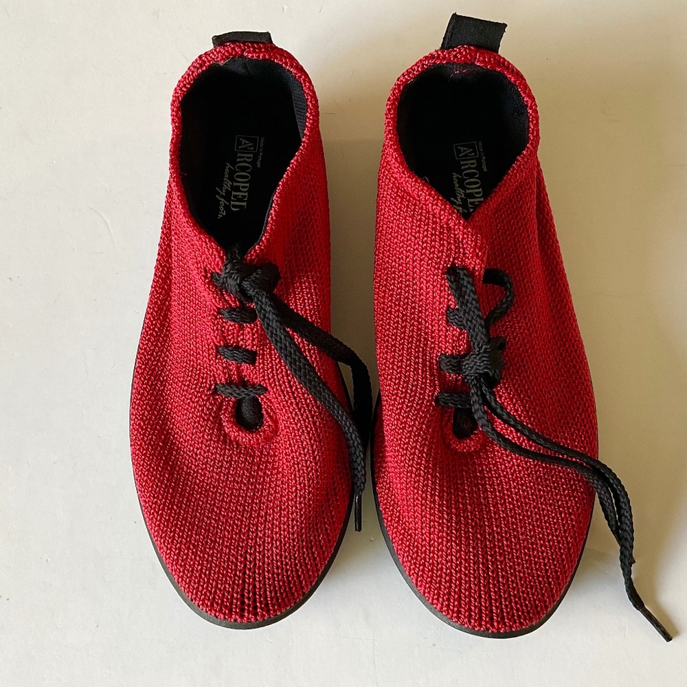 ARCOPEDICO LS Knit Lace Up Vegan Red Shoes Size EU 38 NEW